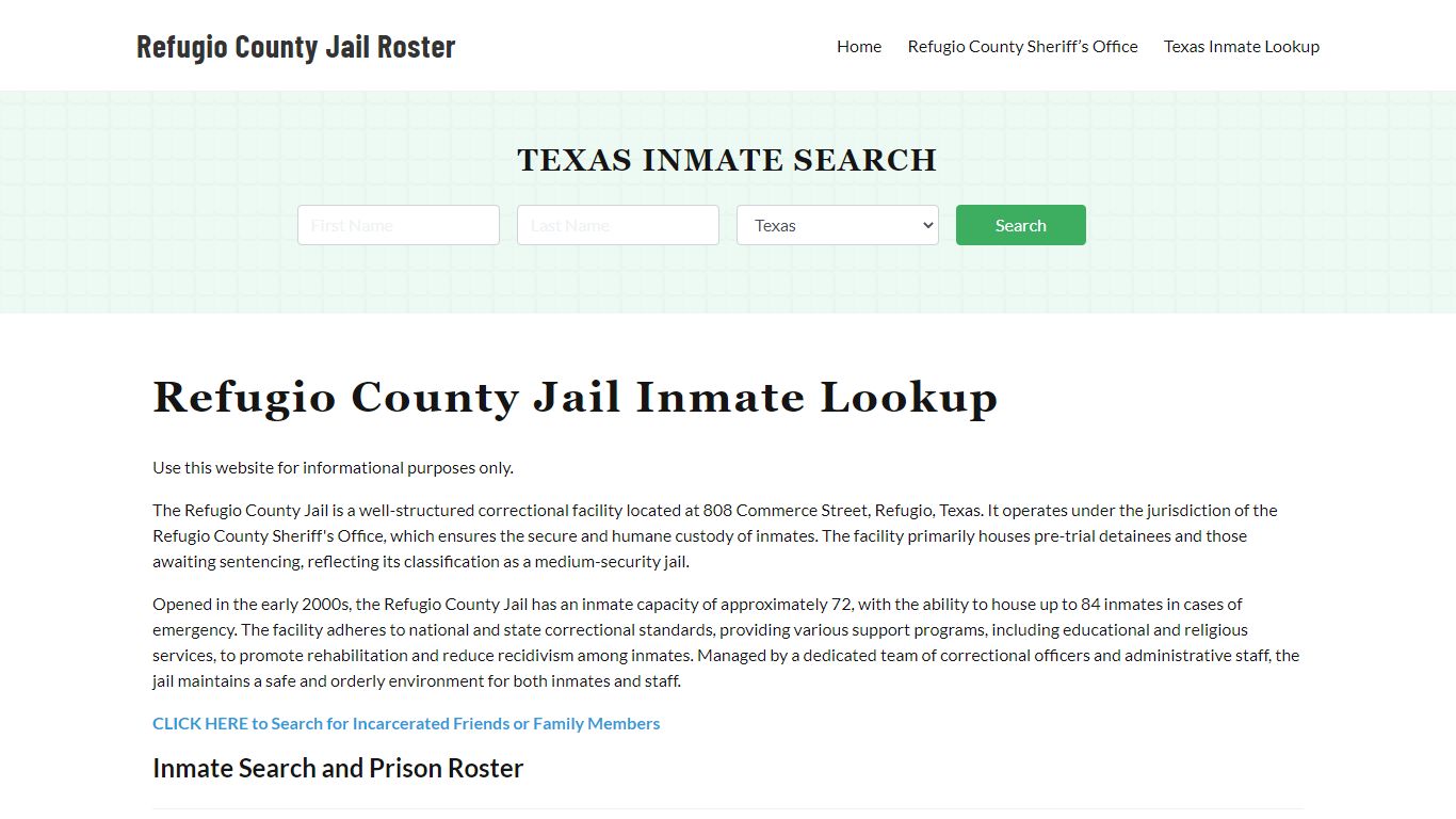 Refugio County Jail Roster Lookup, TX, Inmate Search